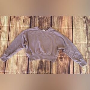 Victoria Sport Women's Long Sleeve Pullover Dark Rose Pink Cropped Sweatshirt M